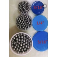 5/16" Steel Ball Bearing (7.94mm) 1/4 " Steel Ball Bearing (6.35mm)3/16" Steel ball bearing (4.77mm)