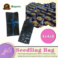 4x4x8 inches 100PCS PER PACK BLACK PLASTIC SEEDLING BAG WITH GUSSET / GUSSETED PLASTIC PLANTERS POLY