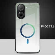 Case For Poco C71 -Softcase Glass Kaca Poco C71 - Casing Glass Kaca  Poco C71