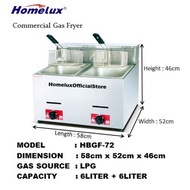 HOMELUX High Quality Commercial Single & Double Electric Fryer (HBDF-81A/HBDF-82A/HBGF-72 Gas Deep F