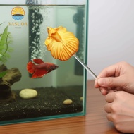 LARGLO Teasing Fish Stick, Colorful Long Pole Betta Training Wand, Creative Resin Fish Shaped Simula