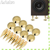 HSHELAA Speaker Spikes, M6*36 Copper Speaker Feet Pad, Isolation Stand Gold Black Copper Isolation S
