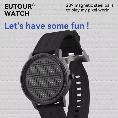 EUTOUR 2025 new magnetic fashion casual quartz watch simple men's watches silicone strap unisex watc