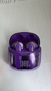 JBL TUNE FLEX 紫色 透明耳機 全新耳膠