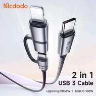 MCDODO CA-045 100W 2 in 1 USB 3.1 Gen2 Cable / 100W Super Fast Quick Charging / 10Gb/s Data Transmission