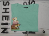 เสื้อยืดSHEIN cotton100% สวมใส่สบาย เนื้อผ้าสัมผัสนุ่ม ลายหมีสุดน่ารัก เสื้อยืดผู้หญิง