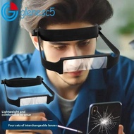 GLENES Headband Magnifier, Interchangeable Lenses Lightweight Elderly Person Handsfree Magnifier, Si