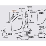 Original A Pillar Inner Cover Yaris Vios NSP151 62211-0D880 62212-0D880