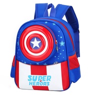 Cartoon Childrens School Bag Kids Spiderman Captain America Travel Backpack Beg Sekolah Kanak Kanak 