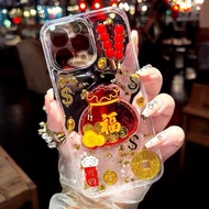 VL054 Oppo Crystal Lucky Money Bag Case A15 A3X A5s A95 A60 A58 A57 A18 A78 A16K A5 A9 A55 A77 A54 A