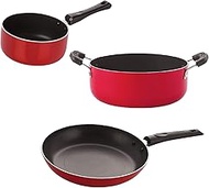 Nirlon Kitchen Utensils Aluminium Non-Stick Cookware Set of3 Pieces (2.6mm_SP(B)_Cass22_TP24)