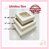 CAKE BOX WINDOW 8X8X2.5 10X10X2.5 11X11X2.5 MINI CUPCAKE KOTAK KEK
