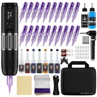 Wireless Tattoo Machine Kit - Rotary Tattoo Pen with 1600mAh Battery and Digital Display, 4 to 12V A