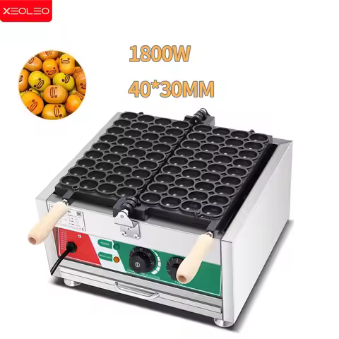 XEOLEO 36 Holes Egg Bubble Waffle Maker 1800W Electric Mini Date Bean Pastry Waffle Machine Castella