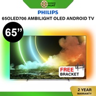 [ Ambilight OLED TV ] Philips 65OLED706 65 Inch 4K UHD Android TV OLED TV Smart TV