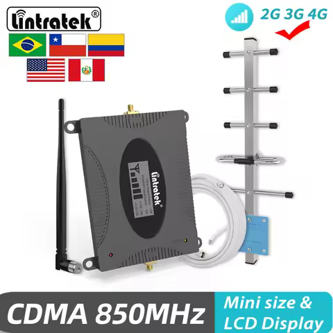 Lintratek 850 MHz Band 5 Mobile Signal Amplifier 2G 3G 4G Cellular Repeater CDMA 2G UMTS LTE Booster