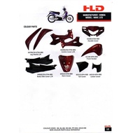 BODY SET HONDA W125 - WAVE 125 WAVE125 FIRST MODEL COVERSET FRAME COLOR PARTS RED BLACK BLUE BODY CO