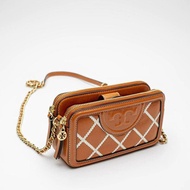 Tory Burch Fleming Pop Quilt Double-Zip Mini Bag