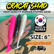 CATS CLAW CRACAT SHAD 6" 28G SOFT PLACTIC FISHING RULE UMPAN TIRUAN SP PLACTIC BAIT HEAVY GAME TOMAN