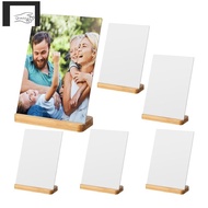 6 Pack Sublimation Photo Frames Blanks 5 X 7 Inch Heat Transfer Metal Picture Frames with Wood Base 