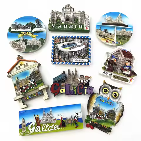 Europe Spain Madrid Plaza de Cibeles Galicia Tourist Souvenirs 3D Resin Fridge Magnet Gift Refrigera