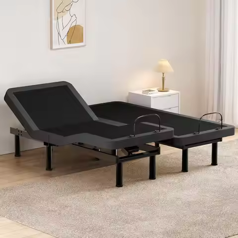 Split King Adjustable Bed Frame Wireless Remote Head & Foot Incline Height Legs Zero Gravity Anti-Sn
