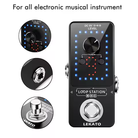 LEKATO Looper Guitar Pedal Loop Record 40 Mins Loop Electric Guitar Effect Pedal True Bypass 9 Slot