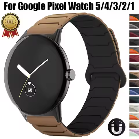 Magnetic Silicone Band for Google Pixel 5 4 3 2 1 41mm Adjustable Breathable Sport Strap for Pixel 5