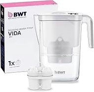 BWT Vida Water Filter White 2.6 L | Filter with 1 Soft Filtered Water Extra Filter Cartridge | Water