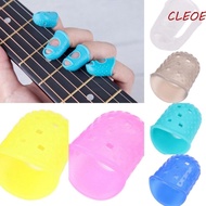 CLEOES 4pcs/set Guitar Fingertip Protectors, Non-Slip Solid Color Silicone Finger Guards, Comfortable Rubber Thimble DIY Craft Glove Guitar Accessories Ukulele