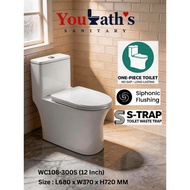 Jamban One/Two Piece Ceramic Water Closet (Toilet Bowl) | High Quality Premium WC Jamban Toilet Bowl