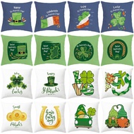St. Patrick's Day Pillow Cover, Irish National Day Clover Pattern Sofa Cushion, Nordic Style Home De