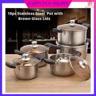 [HFS Ready stock] Periuk Set 10pc / Stainless Steel Pot