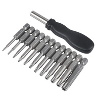 12 Pack Torx Head Screwdriver Bit Set 1/4 Inch Hex Shank T5-T40 Star Screwdriver Tool Kit with 1 Pac