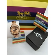 [ PREMIUM ITEMS✅] COACH Jam Tangan Wanita Stainless Steel Rosegold Ladies Luxury Women Watches with 