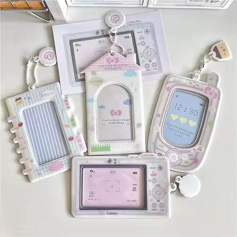 Cartoon Kpop Photocard Holder Camera Mobile Phone Shaped Idol Card holder 3Inch Photo Storage Case P