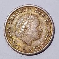 Uang Koin Kuno Nederland/Belanda 1 Cent Ratu Juliana Tahun 1957