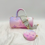 LV粉紫色漸層PAPILLON BB