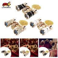 [lahomia] Theater Binoculars with Foldable Handle And Chain, Vintage 3x25 Portable Opera Binoculars 