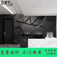 5D Geometric Internet Cafe Wallpaper Gaming Live Broadcast Room Decoration 3d Three-Dimensional High