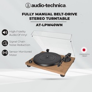 Audio-Technica AT-LPW40WN Fully Manual Belt-Drive Stereo Turntable - Natural Wood Finish Vinyl Record Player Gramophone