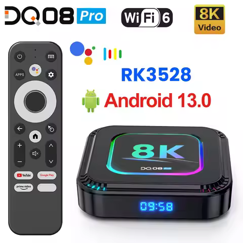 DQ08 Pro RGB Smart TV Box Android 13 RK3528 Quad Core Support 8K Video 4K@60fps HDR10+ 2.4&5G Wifi6 