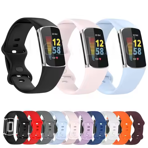 Wristband Bracelet For Fitbit Charge 6 5 Watch band Silicone Sport Replacement Strap For Fitbit Char