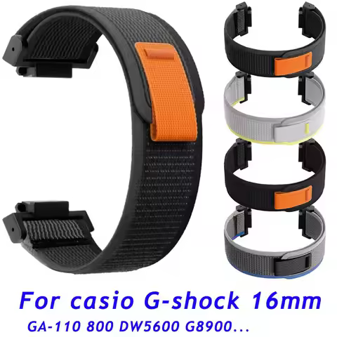 For Casio G-SHOCK GA-110 700 GD100 DW5600 G-5600 GW-M5610 GLS-8900 Watch Band 16mm Sports Nylon Loop