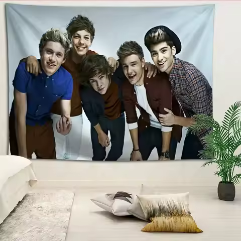 New arrival custom One Direction printing tapestry More Size home living room bedroom decorative wal
