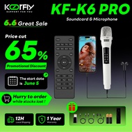 Koorfly K6 Microphone Karaoke Sound Card 2-in-1 Mic Built-in Reverb Volume Control One-Click Dodge f