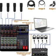 4 Person Podcast Package 4 Mic, Stand, Soundcard Mixer