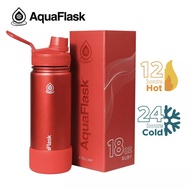 AQUAFLASK 18 oz Wide Mouth W/ Flip cap/ Spout Lid/ Flexible Cap (Stellar Collection with Silicone Bo