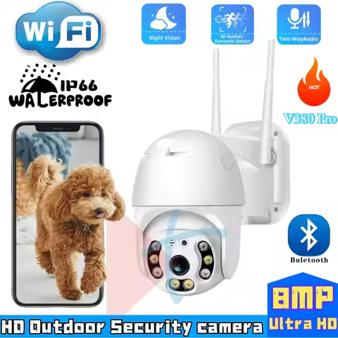 V380 Pro Security Camera 4K 8MP Ultra HD WIFI PTZ Dual Light Surveillance Camera Outdoor Wireless WI