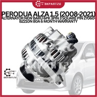 PERODUA ALZA 1.5 (2008-2021) ALTERNATOR NEW BARU 6PK 3PIN 3 SQUARE PIN 27060-BZ210N 80A 6 MONTH WARR